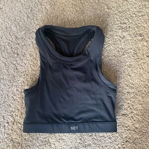 SET Active Black Sports Bra with Logo